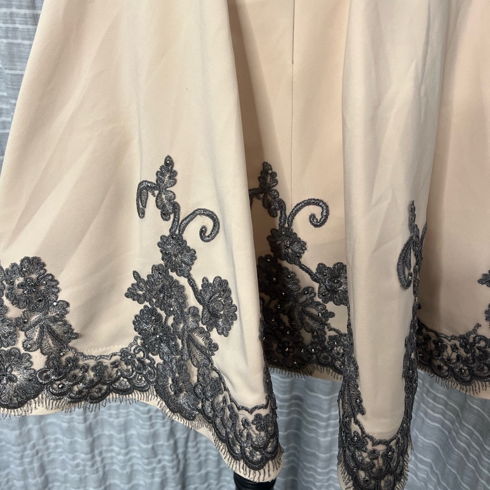 Tiffany Designs Blush/ Gunmetal Mini Dress - Picture 7 of 8